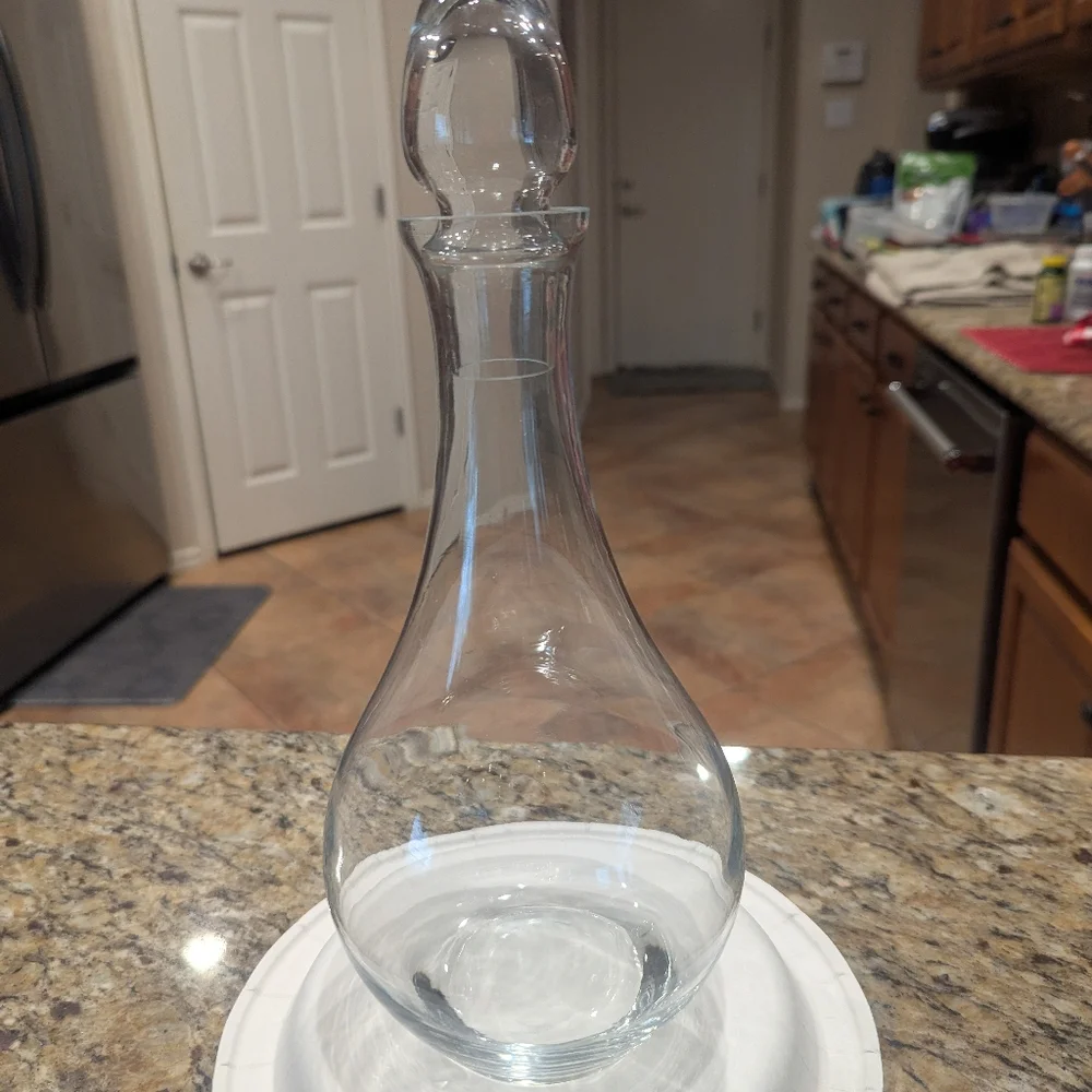 Y2K Art Noveu Clear Glass Wine Decanter